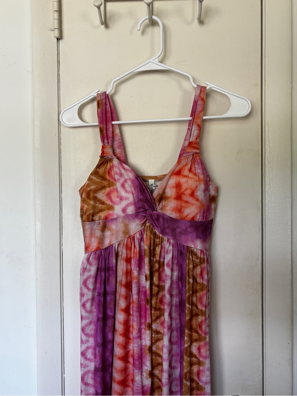 Harlow Tie-Dye Maxi Dress in Pink, Orange & Brown